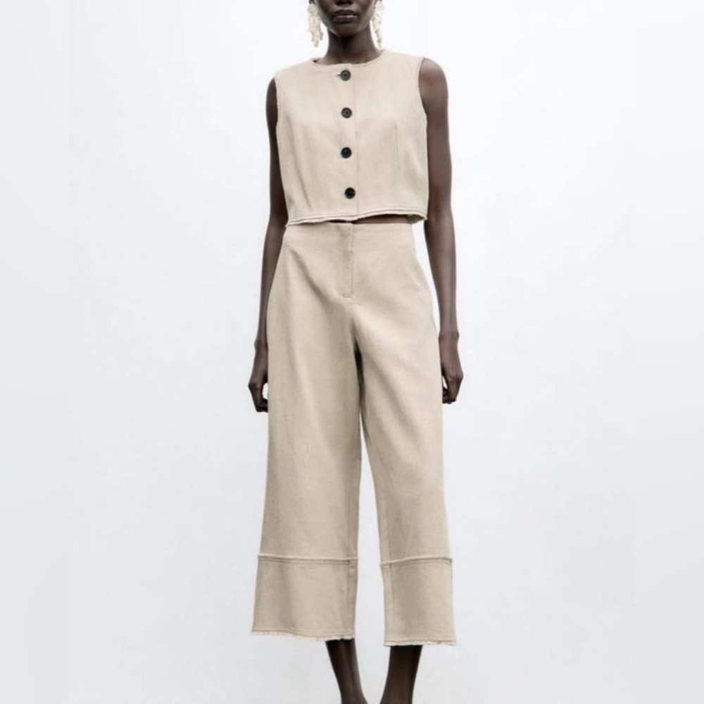 Zara - Linen Vest and Crop Pant set